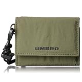 [アンブロ] 三つ折り財布 メンズ レディース ネックストラップ付き 軽量ナイロン コンパクトウォレット ミニ財布 小銭入れ付き Khaki