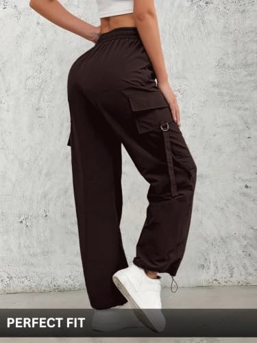 Image of Leriya Fashion Cargo Pants For Woman | Trousers For Womans |High Waist PolyCotton Trouser for Women - Flared Parachute Pants with Side Pockets |Womens Cargo Pant | Track Pant For Womans |Elegant for College & Events (Available in Plus Size)