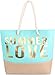 normani Strandtasche Schultertasche Handtasche Umhängetasche mit Sommer Design und großem Volumen Farbe Summer Love Turquoise/Gold