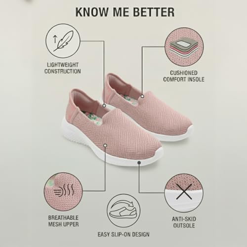 Image of KazarMax Easy On Women's Breathable Mesh Slip-On Loafers | Quick-Dry Casual Sneakers with No-Hands Design | Lightweight Anti-Skid Sole