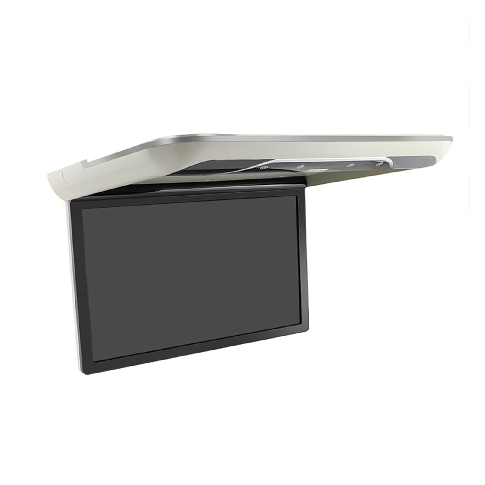 Telewizor w Zagłówku, Odtwarzacz wideo pojazdu 19-calowy monitor samochodowy 1080P Wyświetlacz do montażu na suficie Ekran HD LCD Przenośny telewizor multimedialny MP5 FM USB(19 inch MP5 Black)