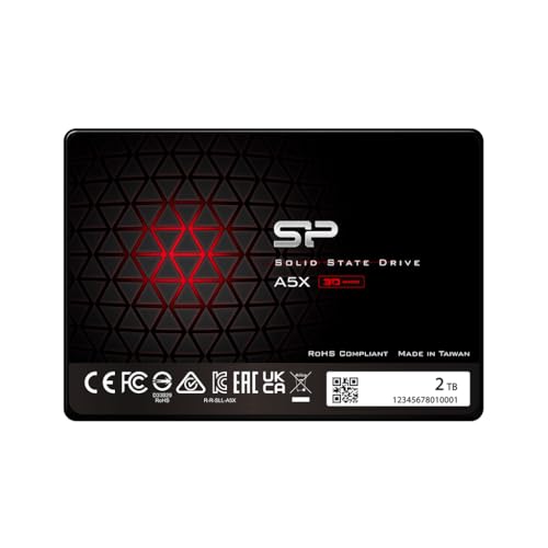 Silicon Power 2TB SSD 3D NAND A5X SLC Cache Performance Boost SATA III 2.5" 7mm (0.28") Internal Solid State Drive (SP002TBSS3A55S25AY)