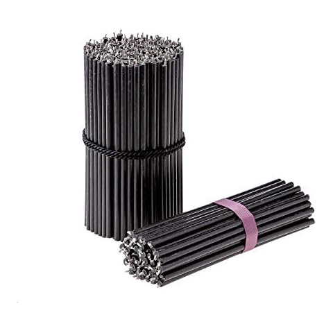 Danilovo Beeswax Taper Candles (Black) - Ritual Candles, Orthodox Church Candle Tapers for Prayer, Decor, Christmas - Tall, Bendable, N140, Height 16 cm, Ø 5 mm (350 pcs - 1000 g) Cover