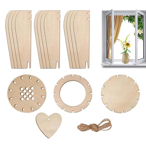 Rompecabezas de madera con jarrón y flores decorativas de diseño 8