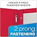 Oxford 2 Pocket Folders with Prongs, Sturdy Plastic Portfolios, Anti-Tear Edges, Letter Size, Purple, Red, Blue, Green, Black, 5 Pack (89117)