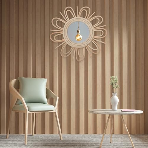 Miroir rotin tressé pour salon et chambre créant une ambiance artistique - 4