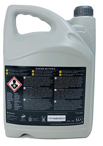 Renault Koelvloeistof Glaceol RX Type D Gele Koelvloeistof Antivries, 5 liter - Afbeelding 4