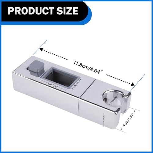 Shower Head Slider Holder for Rectangular 18mm X 30mm Riser Rail, Handheld Shower Spray, Fits Standard Shower Heads, Easy to Install, Shower Head Holder, Shower Holder, Shower Holder Bracket