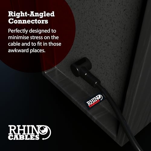 rhinocables Right Angled Guitar Cable - 6.35mm Mono Jack Lead for Electric Guitar Bass, Keyboard, Pedalboards & Amps - Image 4