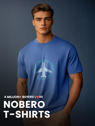 Image of Nobero 100% Cotton Tshirts for Men Combo Pack of 3 | Regular Fit | Printed | Round Neck Half Sleeve