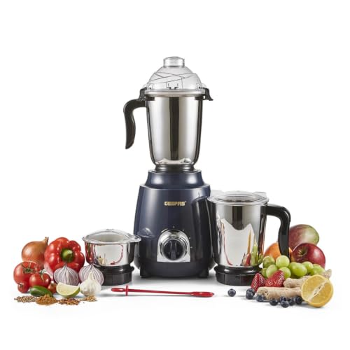 GEEPAS 600W 3-in-1 Mixer Grinder 3 Speed Dry & Wet Fine Grinding Mixing