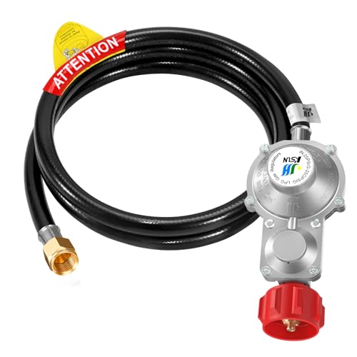 GasSaf 5FT 2 Stage Propane Regulator with Hose Suitable for Duromax Dual Fuel Generator, RV Appliance, Gas Grill, Gas Stove and More