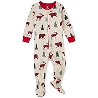 The Children's Place baby girls Family Matching Christmas Holiday Pajamas Sets, Snug Fit 100% Cotton, Adult, Big Kid, Toddler, and Toddler Sleepers, Buff Bear, 3-6 Months US