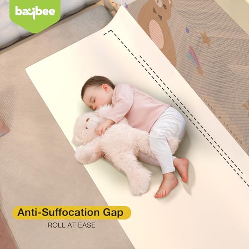 Image of BAYBEE Bed Rail Safety Guard for Kids | Bed Railing for Baby Safety Fence with 28 Level Height Adjustable & Portable Bed Side Protector from Baby Falling Guard (6Ft, 1 Side, White /Beige)