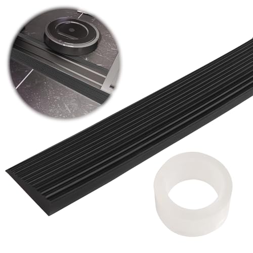 JTgugu Rampa de umbral de puerta, robot aspirador, 100 x 5,5 x 1,6 cm, umbral de transición, de silicona, perfil de transición, autoadhesivo, para puertas y entradas