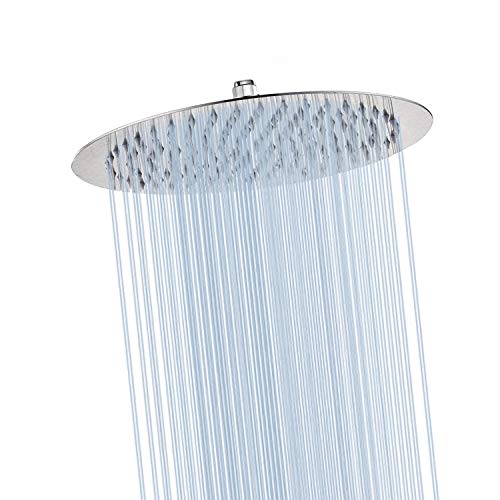 Shower Heads Blucky 12inch Round Rain Shower Head Chrome High Pressure Stainless Steel Ultra Thin High Bathroom Rainfall Showerhead