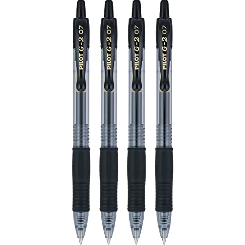 Pilot G2 Premium Refillable And Retractable Rolling Ball Gel Pens, Fine Point, Black Ink, 4-Pack (31057) #TOP2