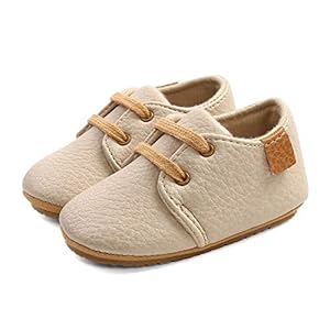 LACOIFA Baby Jongens Sneakers Oxford Schoenen met Veters Baby antislip Eerste Schoentjes