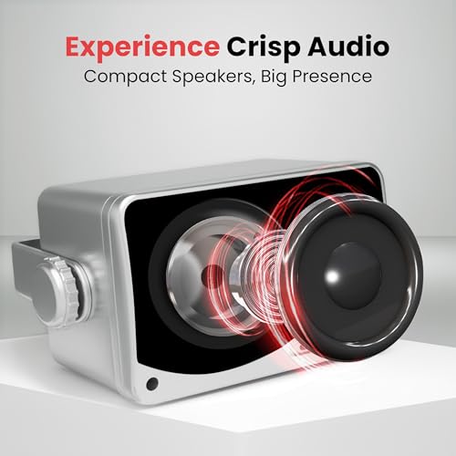 Pyle 3-Way Waterproof Marine Box Speakers - 3.5" 200 Watt Dual Indoor Outdoor Speaker System - Weatherproof/Waterproof Outdoor Speaker - Home, Boat, Pool, Patio Indoor Outdoor Use PLMR24S (Silver)
