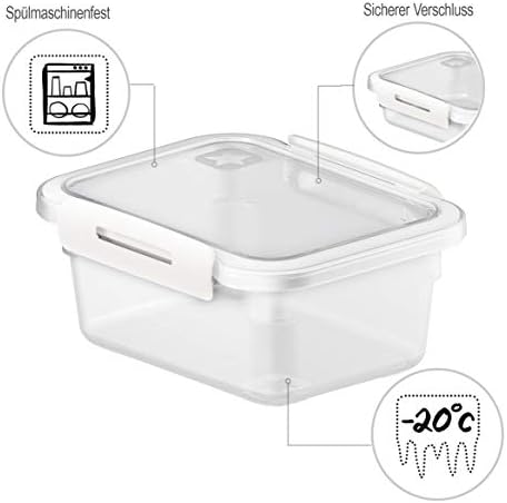 Rotho, Memory, Fridge food can with lid 0.6 l, Plastic (PP) BPA-free, transparent/green, 0,6l (15,0 x 12,0 x 6,8 cm)