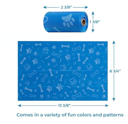 Image of Tails poop Bags for Dog Waste, diaper disposal or waste bags Extra Thick Strong 100% Leak Proof Dog Waste Bags(Multicolor, 15 Rolls, 225 Bags)
