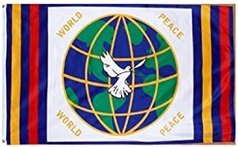 3x5 World Peace Flag New Dove Globe Doves Earth F773