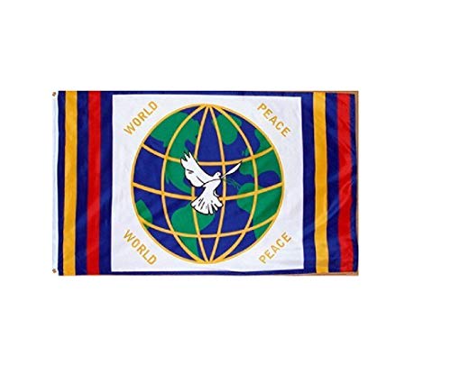 3X5 World Peace Flag New Dove Globe Doves Earth F773 #TOP3