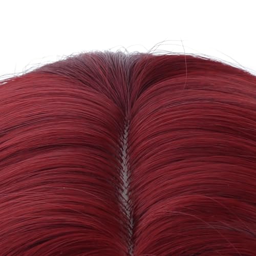 Image of PATTNIUM Wine Red Wig for Kids Girls Long Curly Wigs Burgundy Middle Part Heat Resistant Synthetic Wigs with Wig Cap