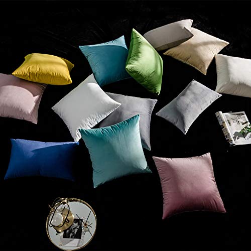Image of JUSPURBET 24x24 Decorative Velvet Throw Pillow Covers Set of 2,Silver Gray | Modern Soft Cushion Covers Cases with Invisible Zipper for Couch Sofa Bed Living Room Bedroom Home Decor