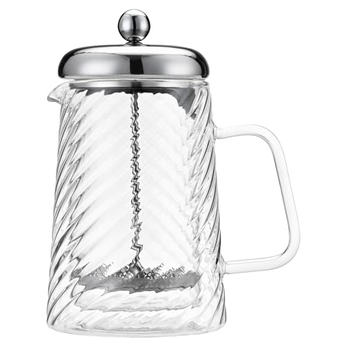 Café Olé Rotolo Cafetera de 8 tazas, doble pared aislante, vidrio y acero inoxidable