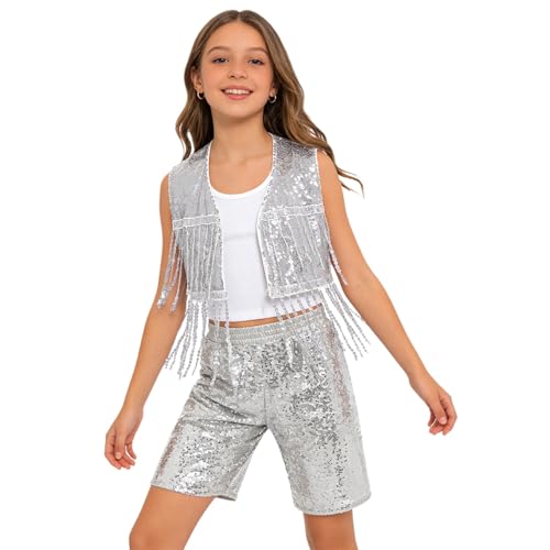 Costume danse jazz pour fille avec une superbe robe scintillante de performance