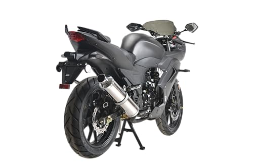 HHH 125cc Motorcycle with Manual Transmission for Adult Sports Bike 125cc Scooter with led Lights and 17 inches Wheels (Factory Packaged) (Black Color)