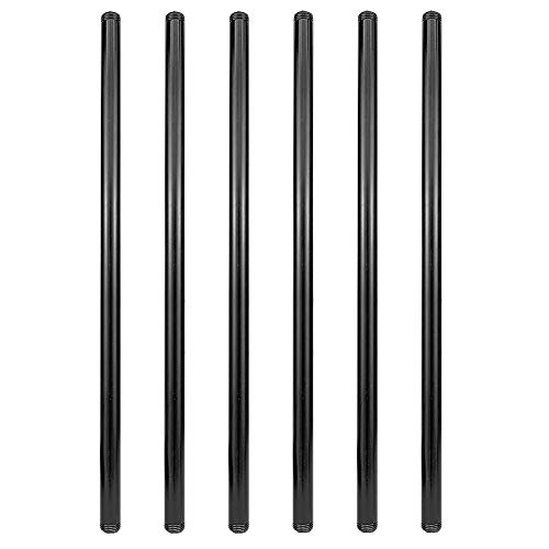 GeilSpace 6 Pack 1/2" × 30" Pre-Cut Black Metal Pipe, Industrial Steel Fits Standard Half Inch Black Threaded Pipes and Fittings - Vintage DIY Industrial Shelving (1/2" × 30") by GeilSpace - Used condition - US$29.31