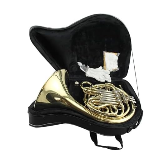 Trompa francesa doble profesional de 4 llaves lacada en oro