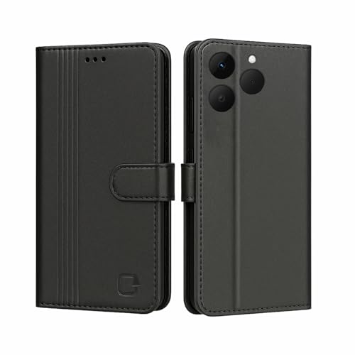 Image of AIBEX Shock Proof Flip Compatible for Realme 15T 5G Flip Cover Leather Finish | Inside TPU with Card Pockets | Wallet Stand | Complete Protection Flip Case- Black