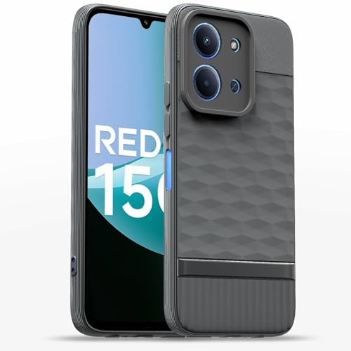 Image of Pikkme Back Cover for Redmi 15C 5G Camera Protection 3D Hexa Cube Design Silicone Protective Bumper Case (Grey)