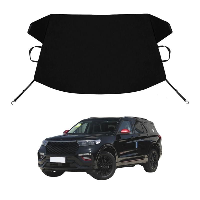Image of Explorer Custom Windshield Cover for Ice and Snow Fo-rd Explorer Heavy Duty 600D Oxford Fabric Windshield Protector Fit Waterproof Hail Frost Cover Winter Car Accessories