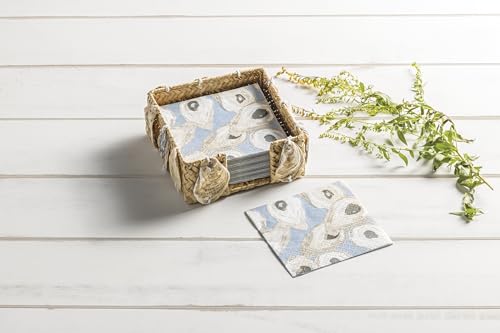 Mud Pie White Oyster Shells Woven Napkin Holder Set by Mud Pie - Used condition - Image 2