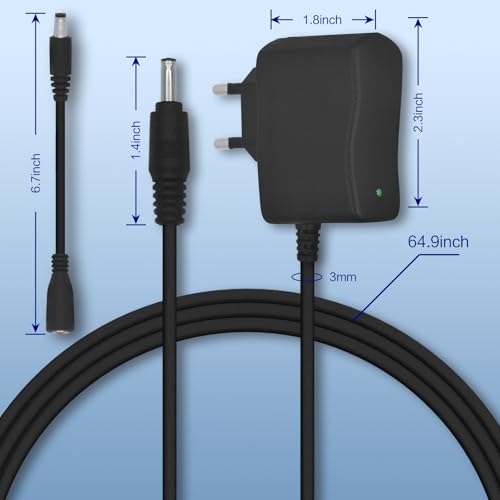 Pixestt Ladegerät, Adapter, 6 V, Ladegerät 6 V, für Sux Produkte, Vetch Wecker oder andere 6 V, 1 A, 1,8 m, Lieferung mit zwei Adapterkabeln.