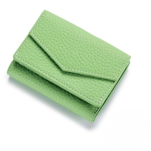 Small Card Holder Purse Girls Genuine Leather Trifold Wallet for Women Bag