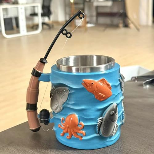 Taza de acero inoxidable de 300 ml térmica con relieves 3D de caña 4