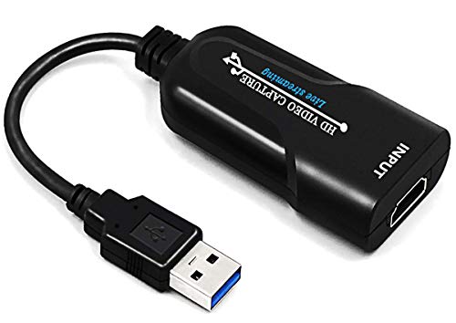 Tanouve Capturadora Video,HDMI a USB 3.0 Convertidor Video Audio,1080P 60 fps Tarjeta de Captura de Vídeo para Juego/en Directo/Enseñanza/Conferencia Windows Mac Linux