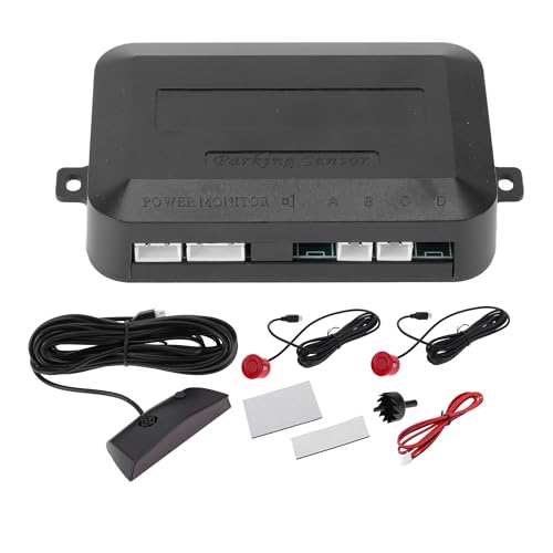 Motoforti Système Universel De Radar De Recul Pour Véhicule Automobile Système De Capteurs De Stationnement De Recul Distance Détection Rouge 2 Capteurs...