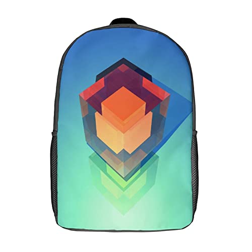Sac à dos scolaire enfants imprimé 3D à facettes moderne et résistant 17"