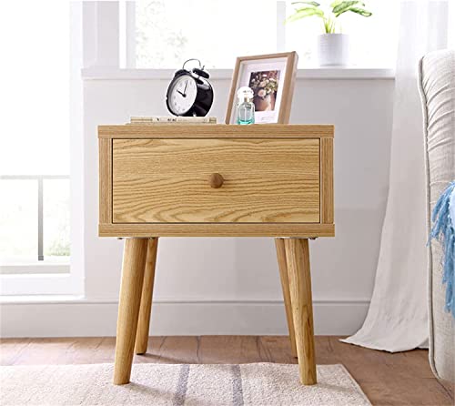 Table de chevet en bois LiChA compacte de 45cm de large avec tiroir coulissant