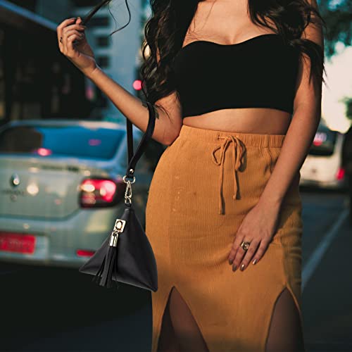 Image of Women Synthetic Leather Clutch Wallet Triangle Wristlet Purse with Wrist Strap