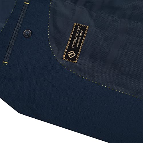 P&L Men's 2 Piece Slim Fit Suit Set - Stretch Waistband Pants & Two Button Blazer Jacket3