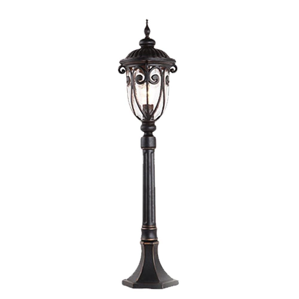 GTHTUHFD Traditional Pole Lighting, Modern Black Street Lamp, Bubble Glass Post Light For Garden Patio Pathway Driveway