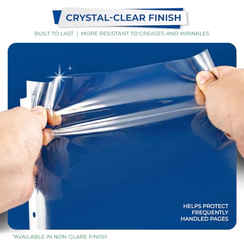 Image of Samsill 200 Pack Heavy Duty Sheet Protectors, Crystal Clear, 8.5x11 Inch Page Protectors for 3 Ring Binder, Letter Size Protectors, Reinforced Holes, Clear Protector, Top Loading, Acid Free
