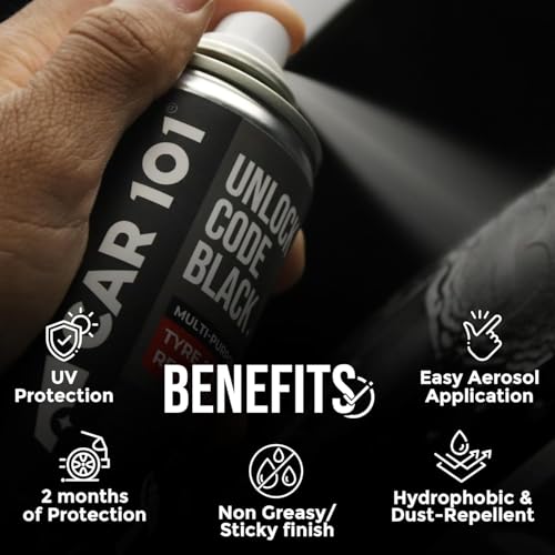Image of CAR101 Tyre & Trim Restorer | 250ml - Pack of 4 | Multi-Purpose Protectant for Plastic, Vinyl & Rubber | Nano Polymer Technology | Revives Faded Exterior Trim & Bumpers